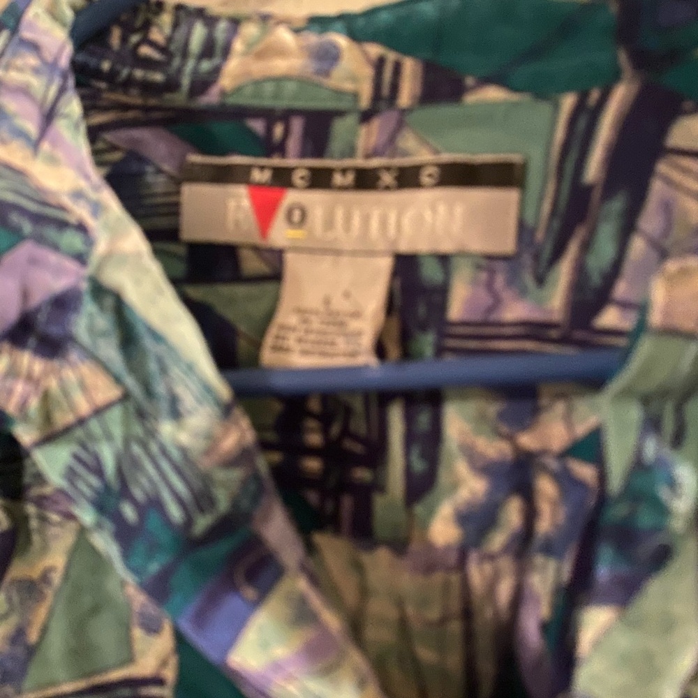 Revolution Abstract Printed Shirt in Teal, Purple & Blue